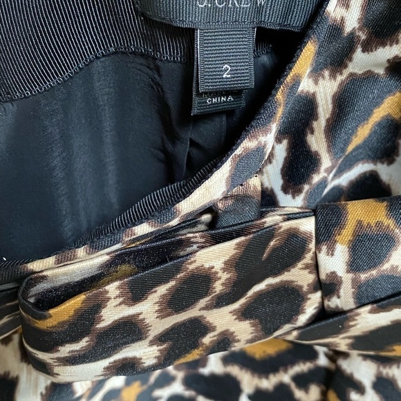 J Crew Animal Print Skirt W/Belt, Size 2 - Picture 4 of 10